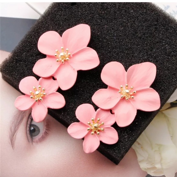 FlowerBoho Statement Big Alloy Dangle DropEarrings - Picture 2 of 2